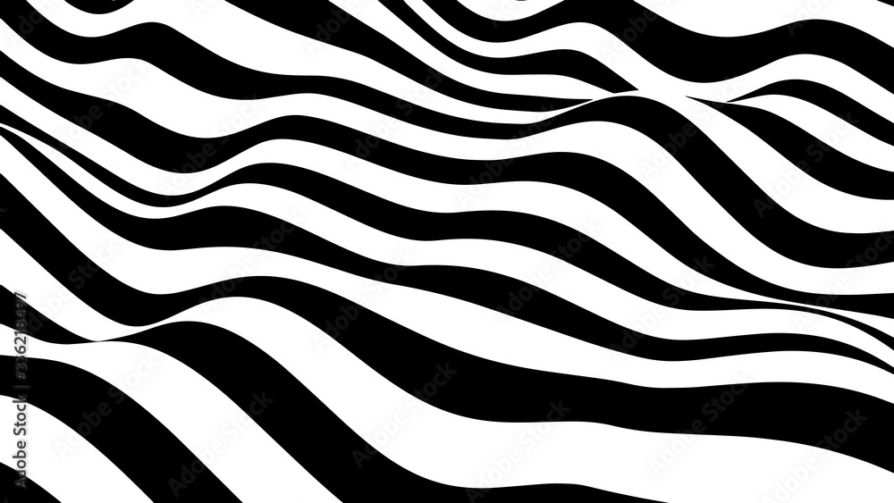 Abstract wave of white and black curved lines. Hallucination. Optical illusion. Twisted illustration. Futuristic background of lines. Dynamic wave. Vector. Abstract wave of white and black curved lines. Hallucination. Optical illusion. Twisted illustration. Futuristic background of lines. Dynamic wave. Vector.
