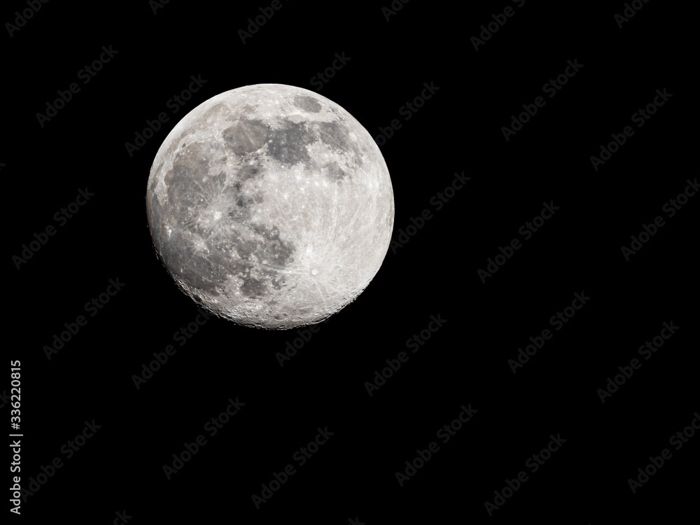 Full moon on black sky background Full moon on black sky background
