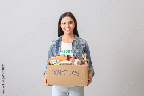 Volunteer with donations fo...
