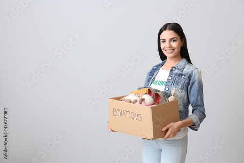Volunteer with donations fo...