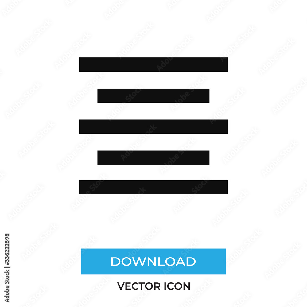 Center alignment vector icon, simple sign for web site and mobile app. Center alignment vector icon, simple sign for web site and mobile app.