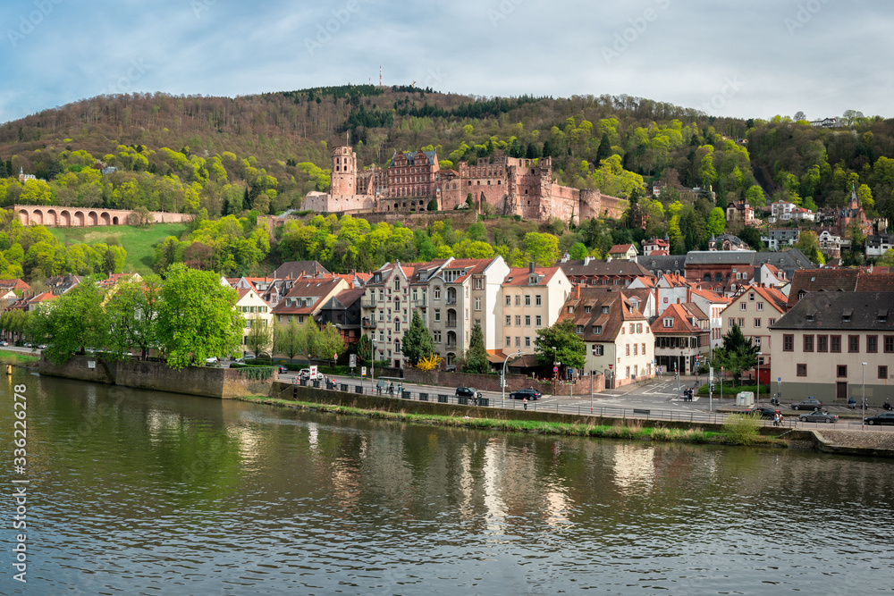 Heidelberg castle and old town in spring, Baden-Württemberg, Germany