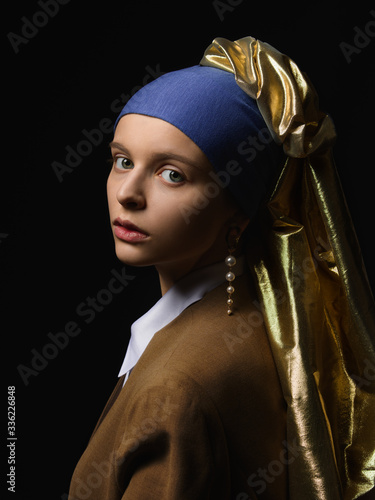 Girl with a pearl earring modern  fashion interpretation