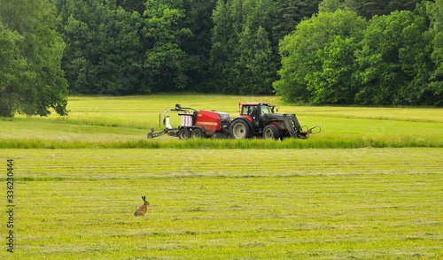 Tractor working in the field. Finland