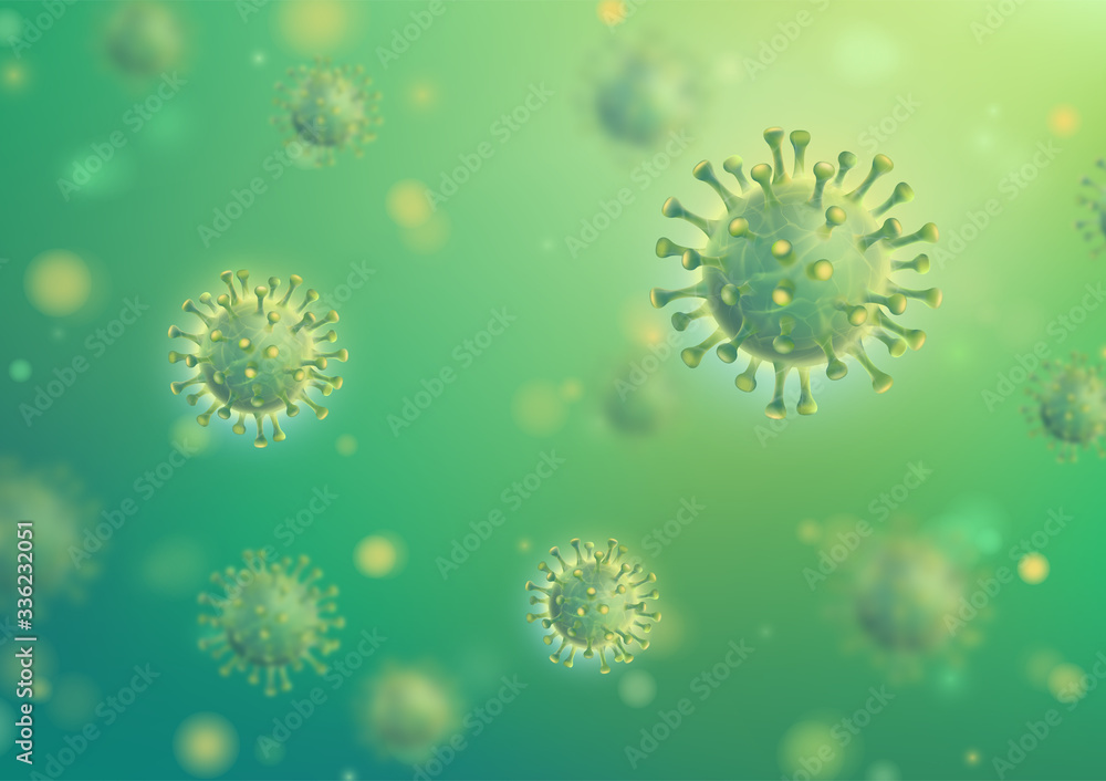 Coronavirus Covid-19 3d Green Virus Background Coronavirus Covid-19 3d Green Virus Background