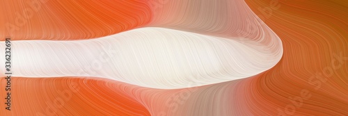 modern dynamic futuristic banner. elegant curvy swirl waves background design with coffee, antique white and tan color