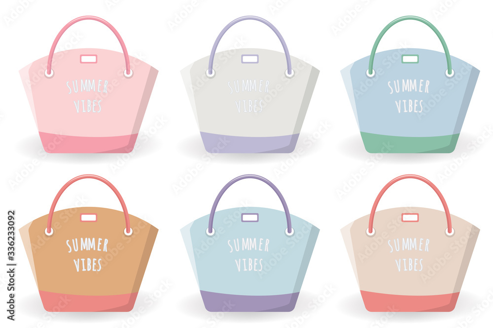 Summer Bag Vector illustration. Vector summer bag. White background. Bag Isolated Summer Bag Vector illustration. Vector summer bag. White background. Bag Isolated
