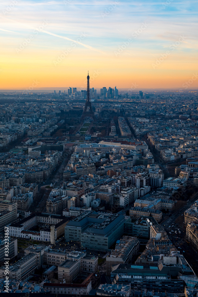 Paris cityscape at sunset. Eiffel tower. Paris cityscape at sunset. Eiffel tower.
