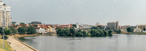 Minsk cityscape panorama in summer, Belarus