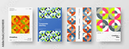 Wallpaper Mural Company identity brochure template collection. Business presentation vector A4 vertical orientation front page mock up set. Corporate report cover abstract geometric illustration design layout bundle. Torontodigital.ca