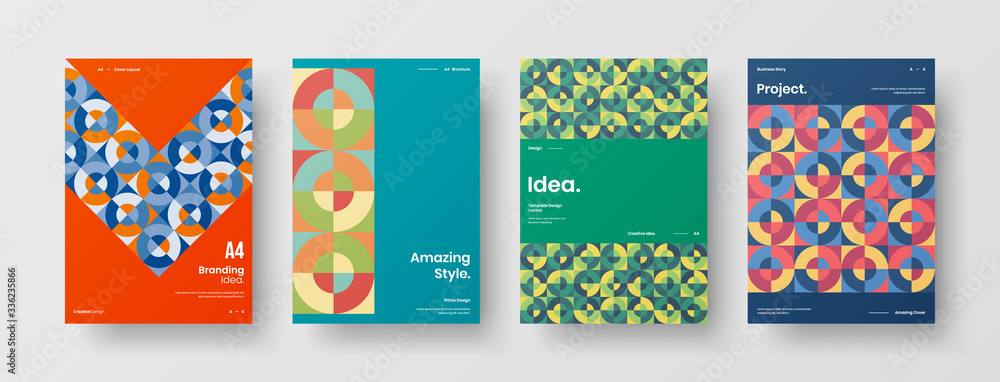 Company identity brochure template collection. Business presentation vector A4 vertical orientation front page mock up set. Corporate report cover abstract geometric illustration design layout bundle. Company identity brochure template collection. Business presentation vector A4 vertical orientation front page mock up set. Corporate report cover abstract geometric illustration design layout bundle.