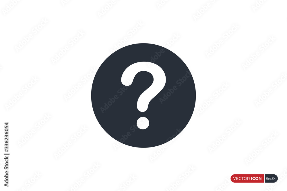 Question Icon with Circle Shape isolated on White Background. Flat Vector Icon Design Template Element. Question Icon with Circle Shape isolated on White Background. Flat Vector Icon Design Template Element.