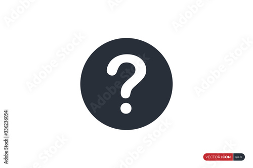Question Icon with Circle Shape isolated on White Background. Flat Vector Icon Design Template Element.