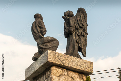 Rosary mysteries in the surroundings of the Sanctuary Mother of God in Lesniow  Poland  Silesia