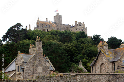St Michael's Mount (England), UK - August 16, 2015: A view of St Michael's Mount abbey, Cornwall, England, United Kingdom.