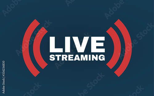 Live streaming logo. Online stream sign. Flat simple design.