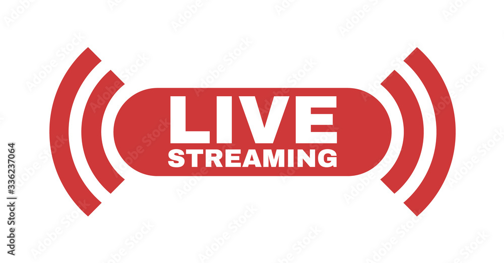 Live streaming logo. Online stream sign. Flat simple design. Live streaming logo. Online stream sign. Flat simple design.