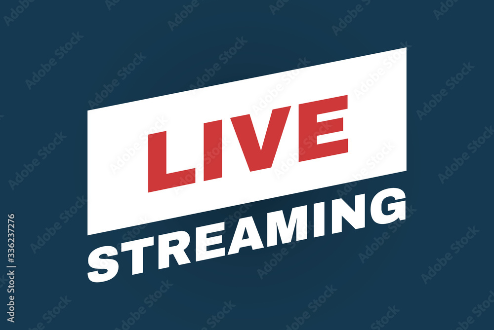 Live streaming logo. Online stream sign. Flat simple design. Live streaming logo. Online stream sign. Flat simple design.