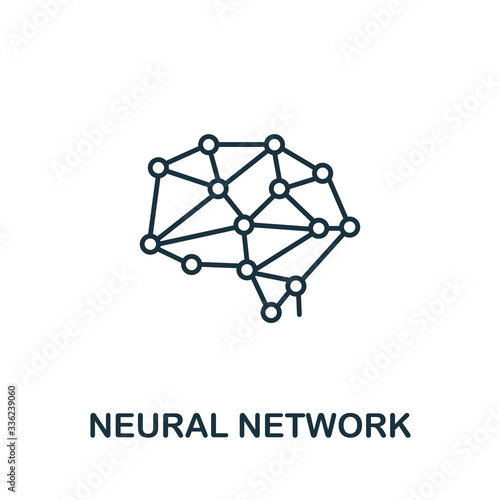 Neural Network icon from machine learning collection. Simple line Neural Network icon for templates, web design and infographics