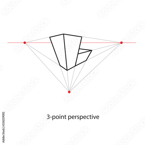 Three Point Perspective Line Drawing study art architecture