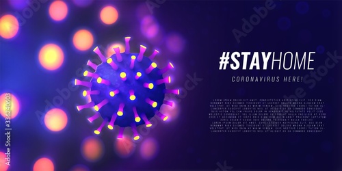 Vector illustration calling to stay home during coronavirus quarantine.