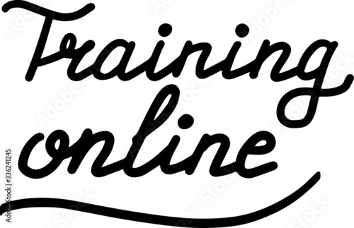 Online training, course, master class, hand drawn lettering calligraphy illustration. Vector eps brush trendy isolated on white background. 