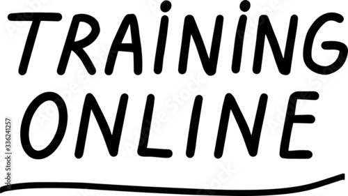 Online training, course, master class, hand drawn lettering calligraphy illustration. Vector eps brush trendy isolated on white background. 
