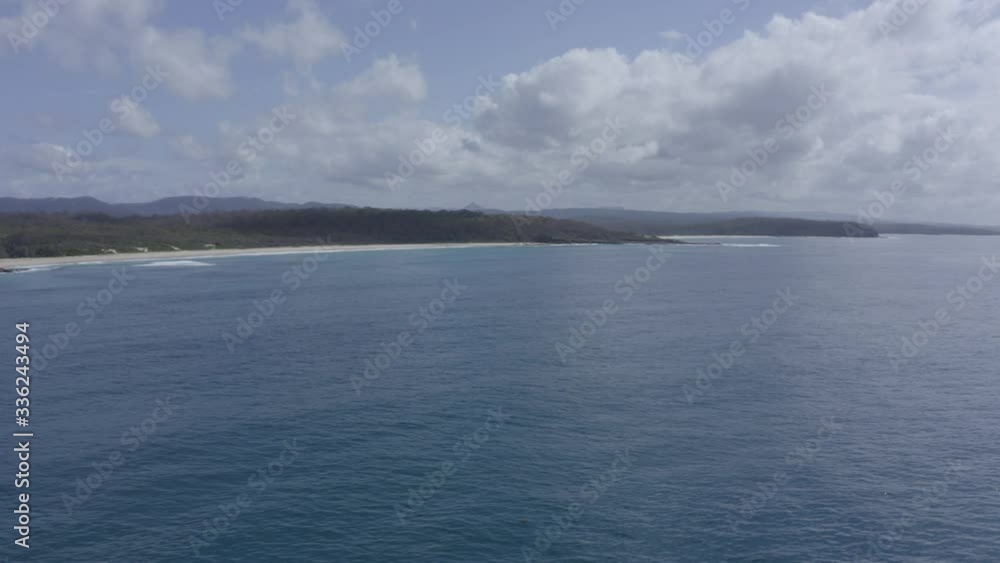 Drone Video over Ocean with Land in background 4K Drone Video over Ocean with Land in background 4K