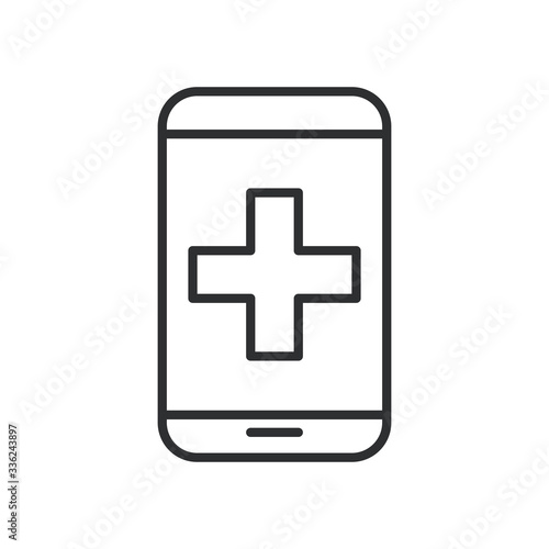 smartphone with medical app line style