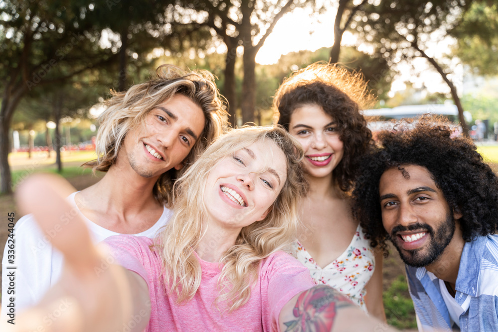 Portrait of happy friends outdoors Portrait of happy friends outdoors