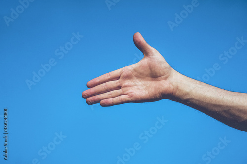 hand of the man. Sky background. Hand © Erika