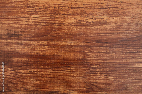 Wooden texture background, place for text. Smooth surface for creative design. Top view of timbered varnished backdrop
