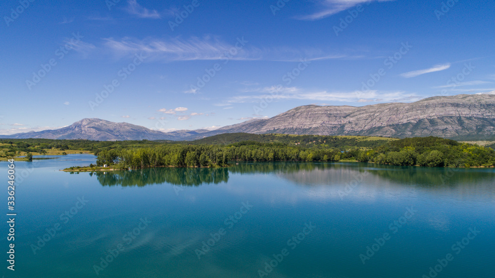 Aerial view of landscape of Peruca Lake near Sinj in Dalmatia, Croatia. Aerial view of landscape of Peruca Lake near Sinj in Dalmatia, Croatia.