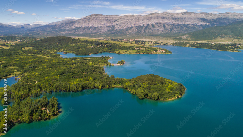 Aerial view of landscape of Peruca Lake near Sinj in Dalmatia, Croatia. Aerial view of landscape of Peruca Lake near Sinj in Dalmatia, Croatia.