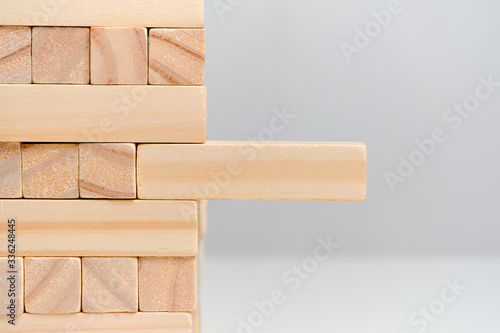 Fototapeta Naklejka Na Ścianę i Meble -  The concept is beyond a systematic approach. Wooden blocks on a white background background.