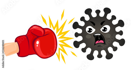 Coronavirus vs boxing glove