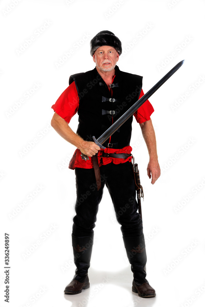 Portrait of a Viking Character On White Background Portrait of a Viking Character On White Background