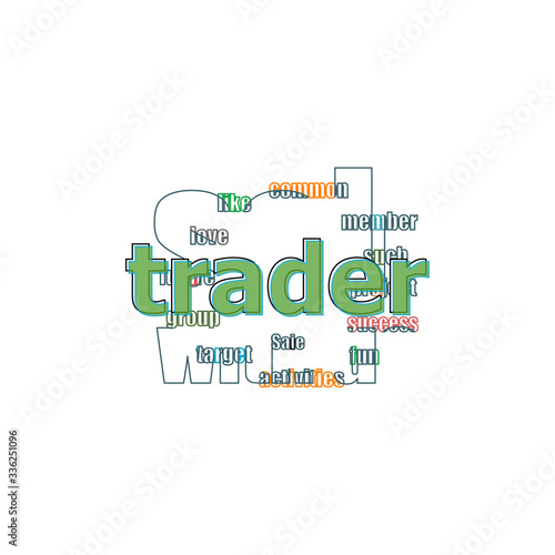 Text Trader. Business concept . Logo design template elements for your application or corporate identity