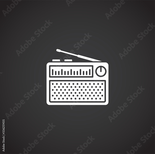 Mass media related icon on background for graphic and web design. Creative illustration concept symbol for web or mobile app