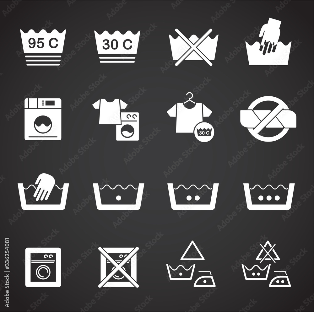 Laundry related icons set on background for graphic and web design. Creative illustration concept symbol for web or mobile app