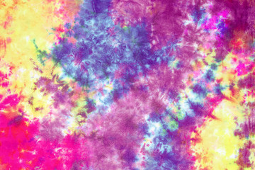 tie dye pattern hand dyed on cotton fabric abstract texture background.