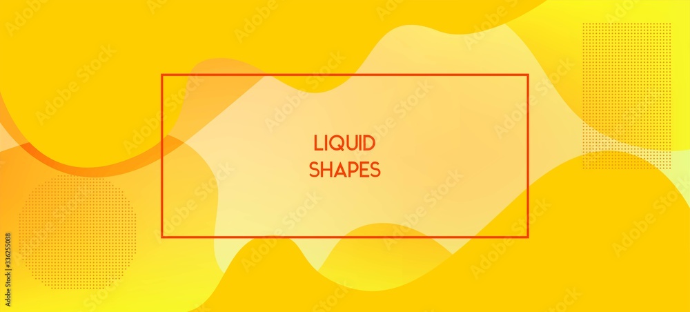 Yellow Vector Business Banner. Liquid Dynamic Illustration. Digital Waves 