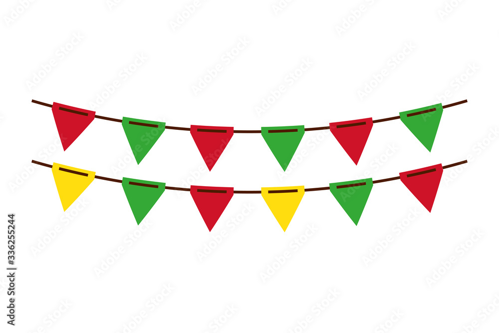 Fototapeta premium Banner pennant design, Party celebration event happy birthday holiday surprise anniversary and decorative theme Vector illustration