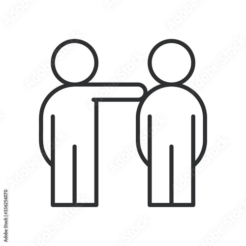 humans silhouettes distance social line style icon