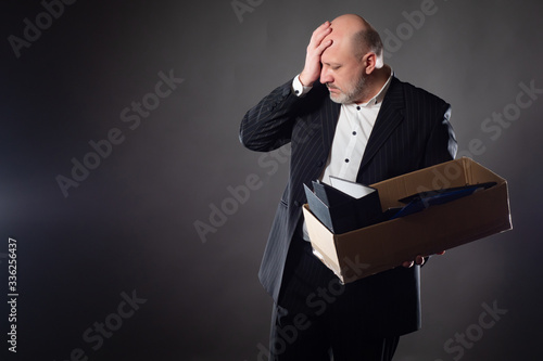 Upset man after dismissal. ...