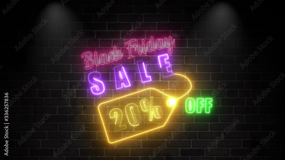 Black Friday sale 20% off isolated on the black background for screen blending video editing Black Friday sale 20% off isolated on the black background for screen blending video editing