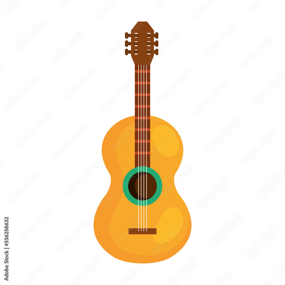 Fototapeta premium Guitar instrument design, Music sound melody song musical art and composition theme Vector illustration