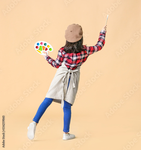 Cute little artist on color...