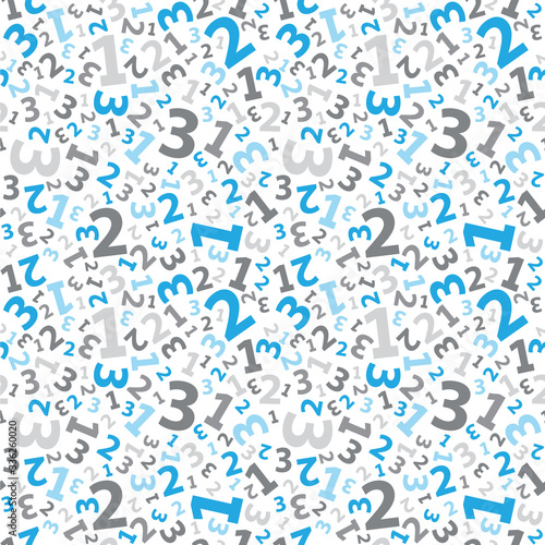 Blue 123 number background seamless