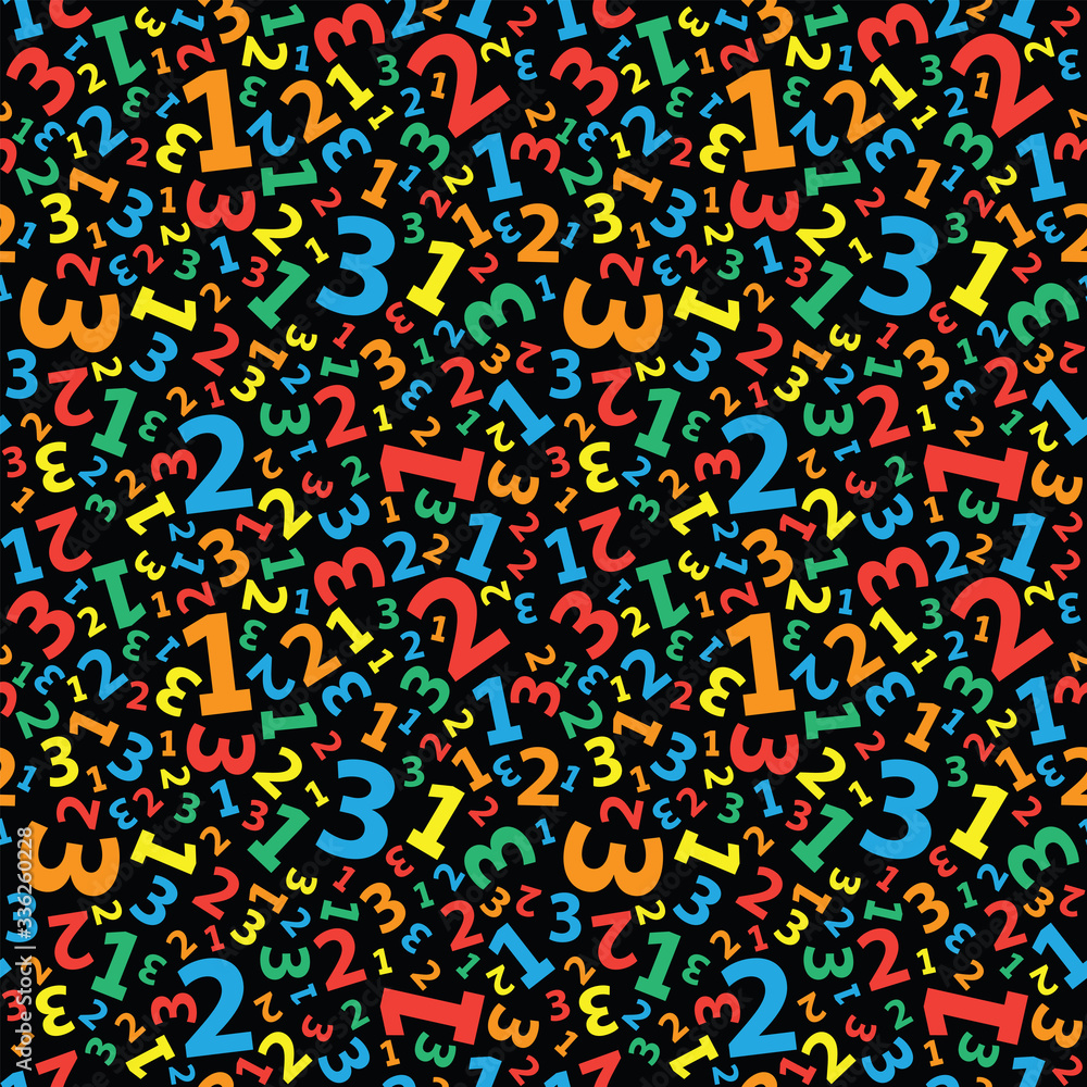 Obraz premium Multicolored 123 number background seamless